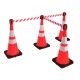 ConePro 600 Traffic Cone Mount Retractable Barrier - 7.6 / 9.1 / 12.2 Metres