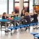 16 Seat Rectangular Mobile Folding School Dining Furniture