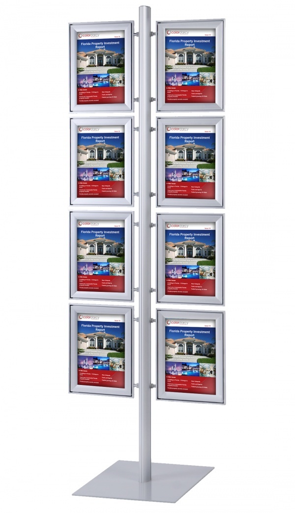 Multistand Freestanding A4 Poster Display system White Light Display