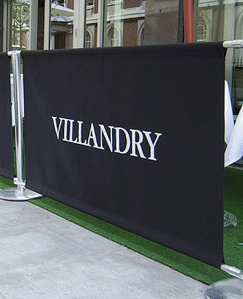 Cafe Barriers Printed Cotton Canvas Banners White Light Display