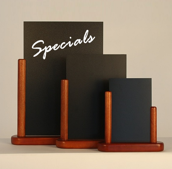 Table Top Chalkboards White Light Display