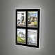 4 x A4 Portrait Framed Wall Mounted LED Light Pocket Kit