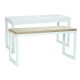 Cube Dining Table and Benches Set