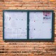 Cyclone 2 Door External Noticeboard with Painted Frame - IP 55 Rated