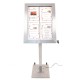 4 x A4 Stainless Steel Menu Display Stand