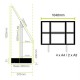 2 x A3L + 4 x A4P Freestanding Light Panel - Without Bevel