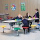 8 Seat Rectangular Mobile Folding School Dining Furniture