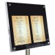 2 x A4 Black Acrylic LED Menu Display Stand