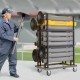 Shuttletrac 18 Post Horizontal Storage Cart for Queue Barriers