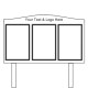 Sentinel Rail Mounted 3 Door Noticeboard with Printed Header Plate