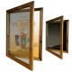 Wood Framed Poster Case and Chalkboard Combined