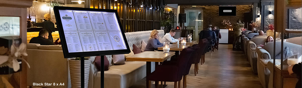 Buy Menu Display Stands for Inside and Outside Use White Light Display