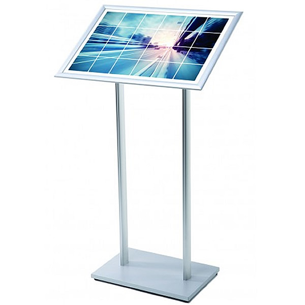 A2 Landscape Sign Holder | Freestanding Twin Pole Menu Stand White ...
