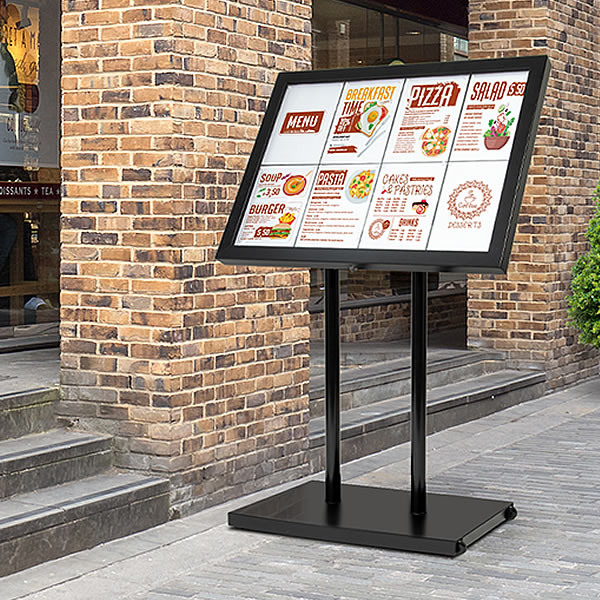 Securit XXL Black LED Menu Stand | 8 x A4 Extra Large Display White ...