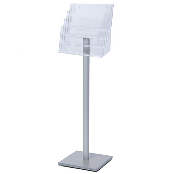 Configurable Brochure Stand Holds A4 A5 Dl Leaflets White