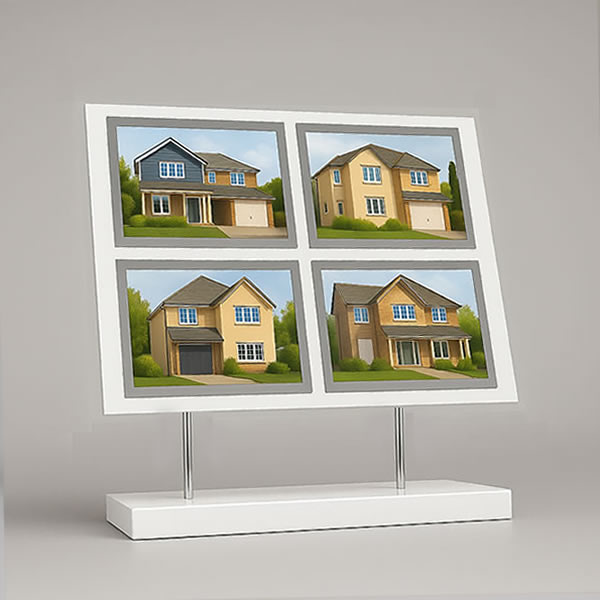 4 x A3 Freestanding LED Window Display Stand | Bevel-Free White Light ...