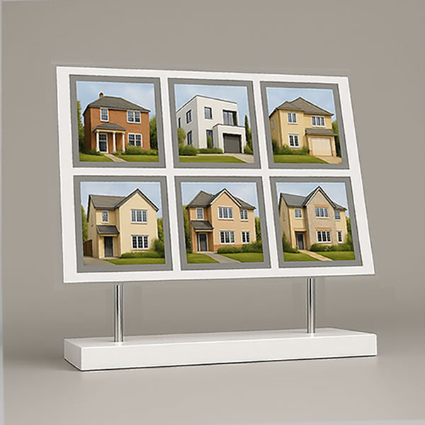 6 x A3 LED Freestanding Window Display | Upmarket Estate Agency White ...