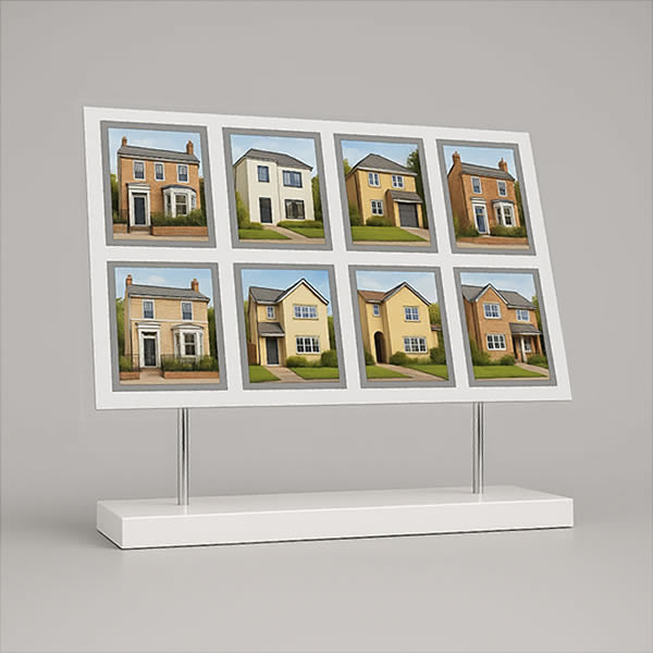 8 x A4 Freestanding LED Window Display for Letting Agents White Light ...