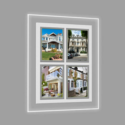 A3 Wall Mounted Portrait Led Light Pocket White Display