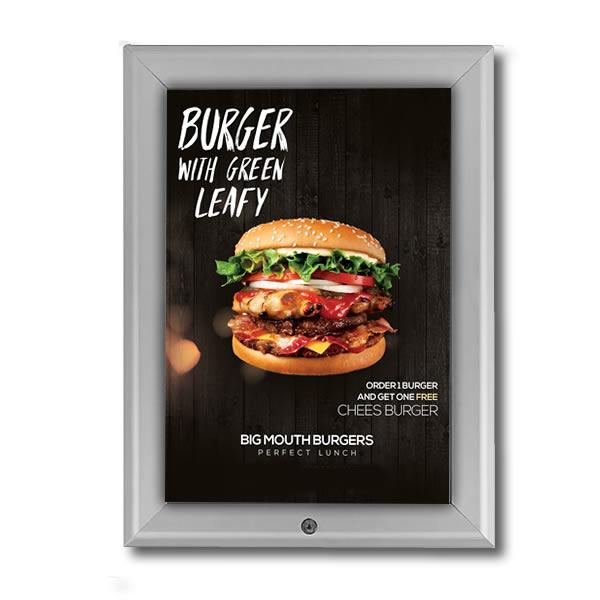 Exterior Weatherproof Lockable Snap Frames in Satin Silver White Light ...