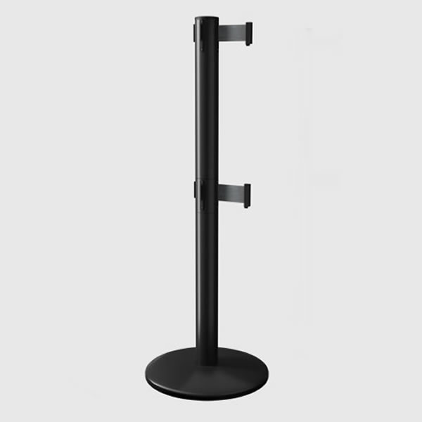 QueuePro 300 Twin Retractable Belt Barrier 4.9m Belt White Light Display
