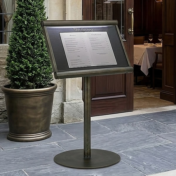 Scroll Deluxe Battery Outdoor Menu Stand | Cordless LED Display White ...