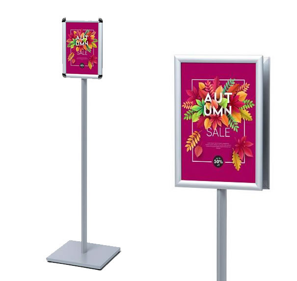 Shop Single & Double Sided Sign Post | Sizes A4 & A3 White Light Display
